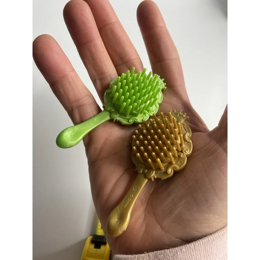 Disney Parks Princess Hair Brush  Doll Lot of 2 – Green & Gold